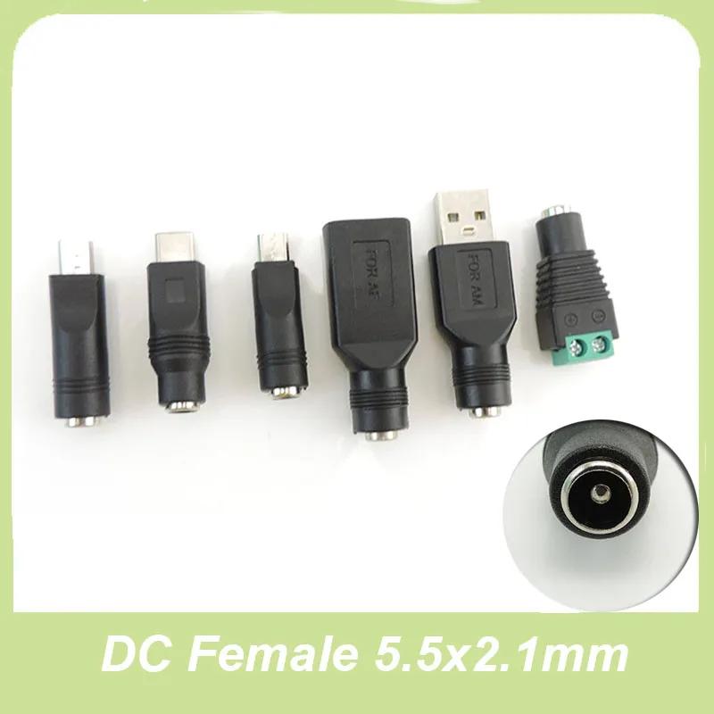 ƮϿ DC  -̴ 5  USB A  Mirco C Ÿ Ŀ,    ÷ Ŀ, 5.5x2.1mm
